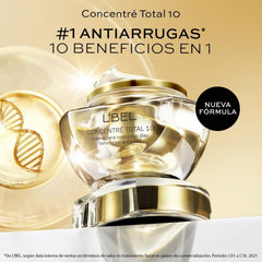L'Bel Concentré Total cream texture close-up showing rich, fast-absorbing formula.