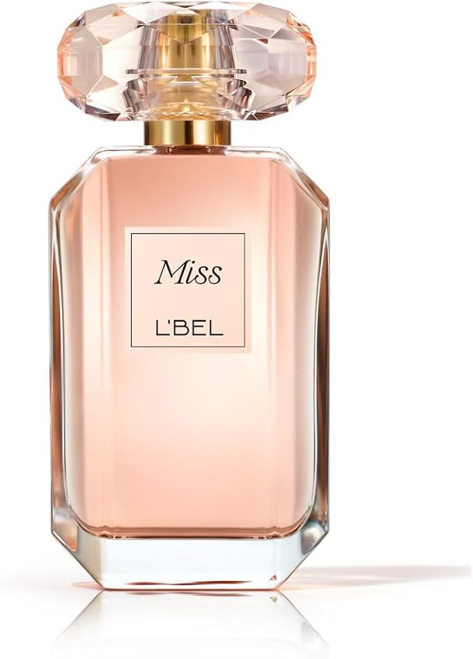 L'Bel Miss Parfum bottle front view highlighting raspberry and rose notes for a lasting impression.