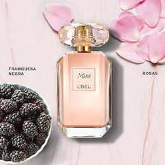 L'Bel Miss Parfum side view emphasizes elegant bottle silhouette and premium fragrance.