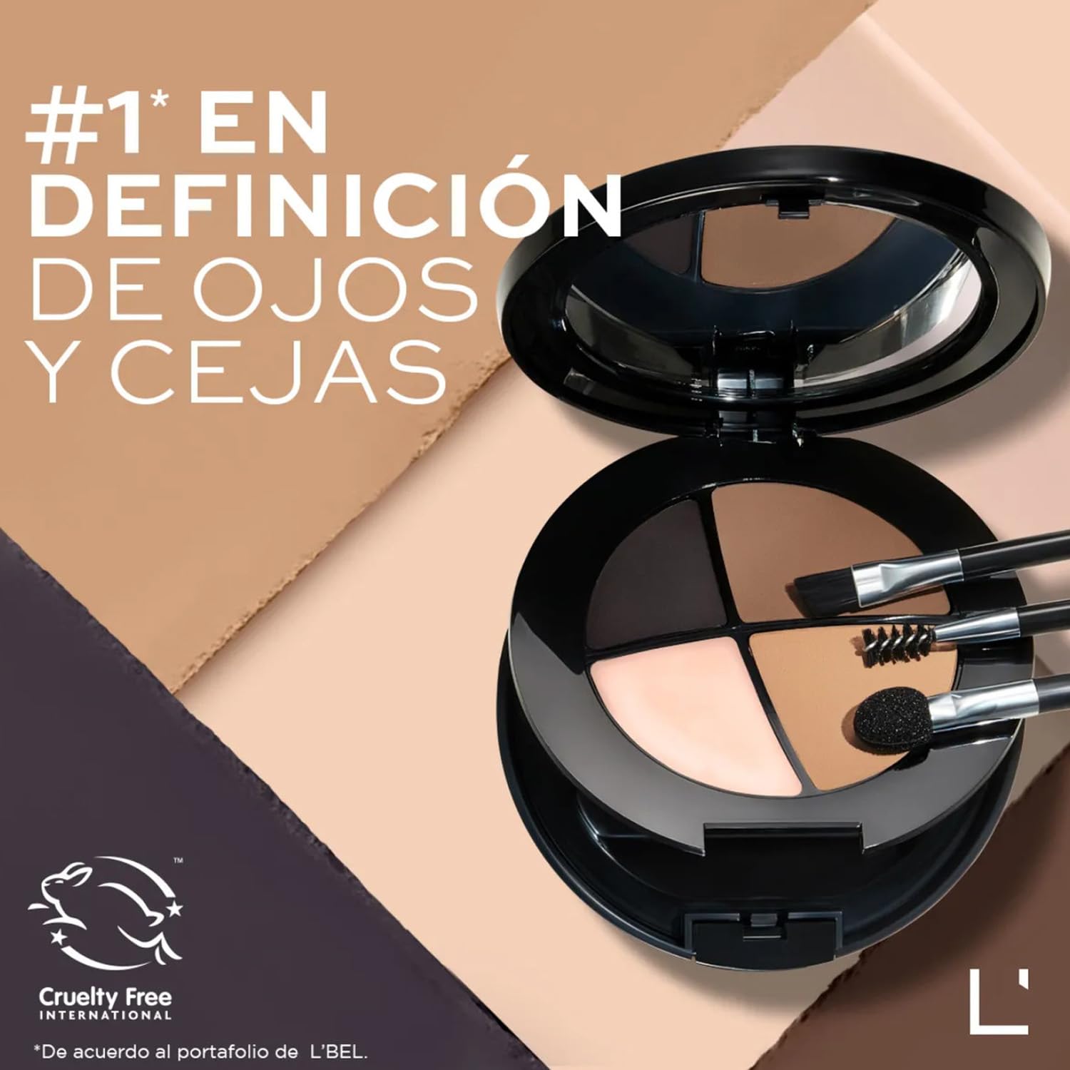 L'Bel wet shadow eye liner step enabling smooth, dramatic eyeliner with wet shadow.
