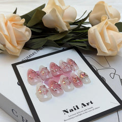 LBPEPAMZ 3D heart pearl rhinestones design for stylish nails