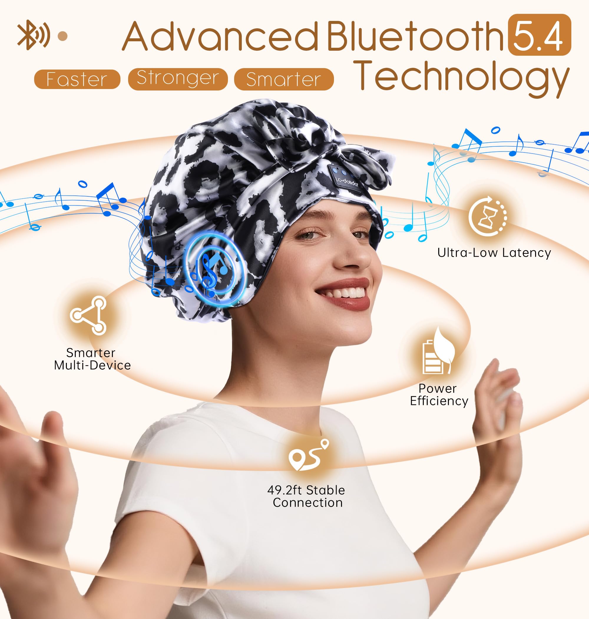 LC-dolida sleep satin bonnet protects hair and reduces friction during nightly wear.