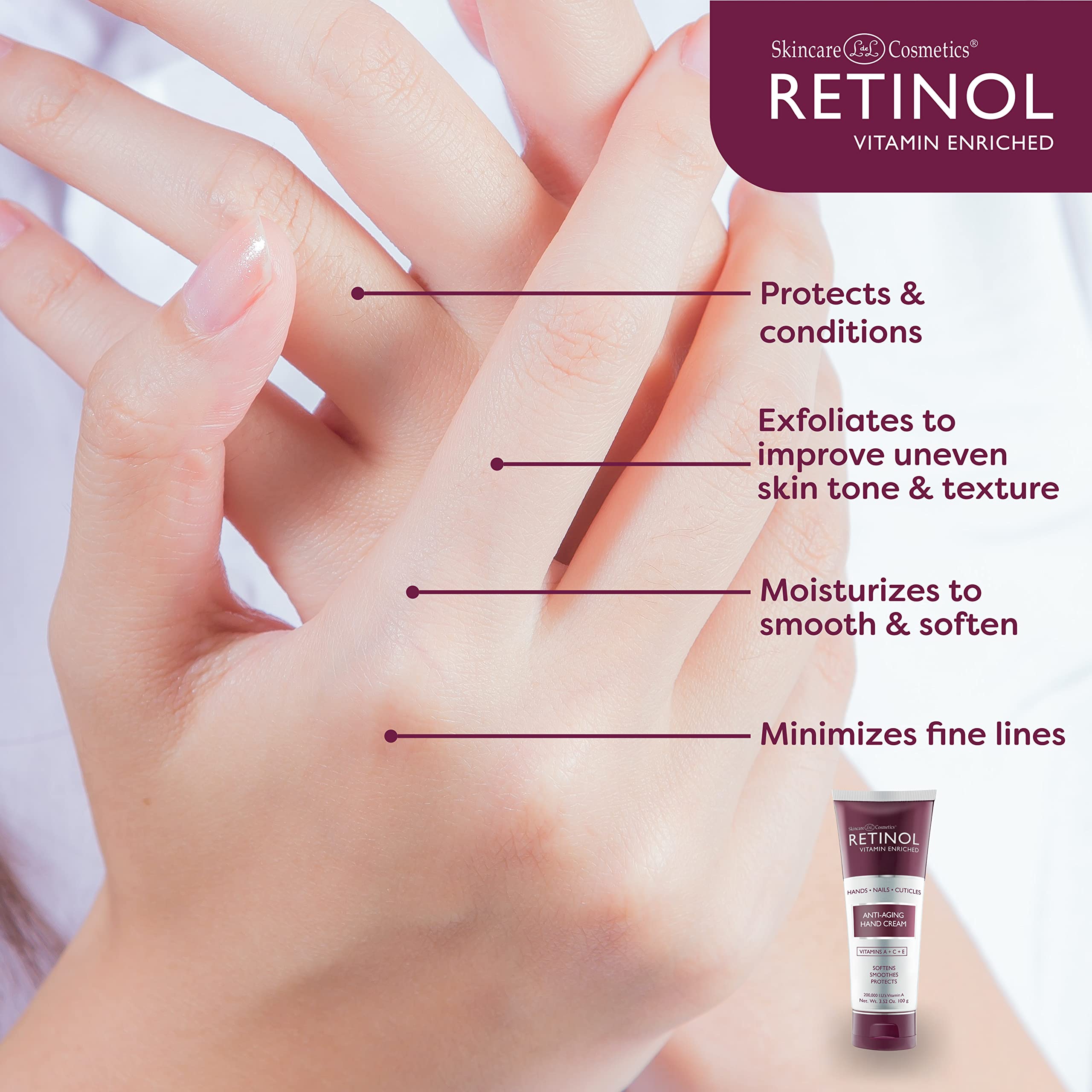 LIVAURA green tea vitamins provide soft conditioning for dry hands.