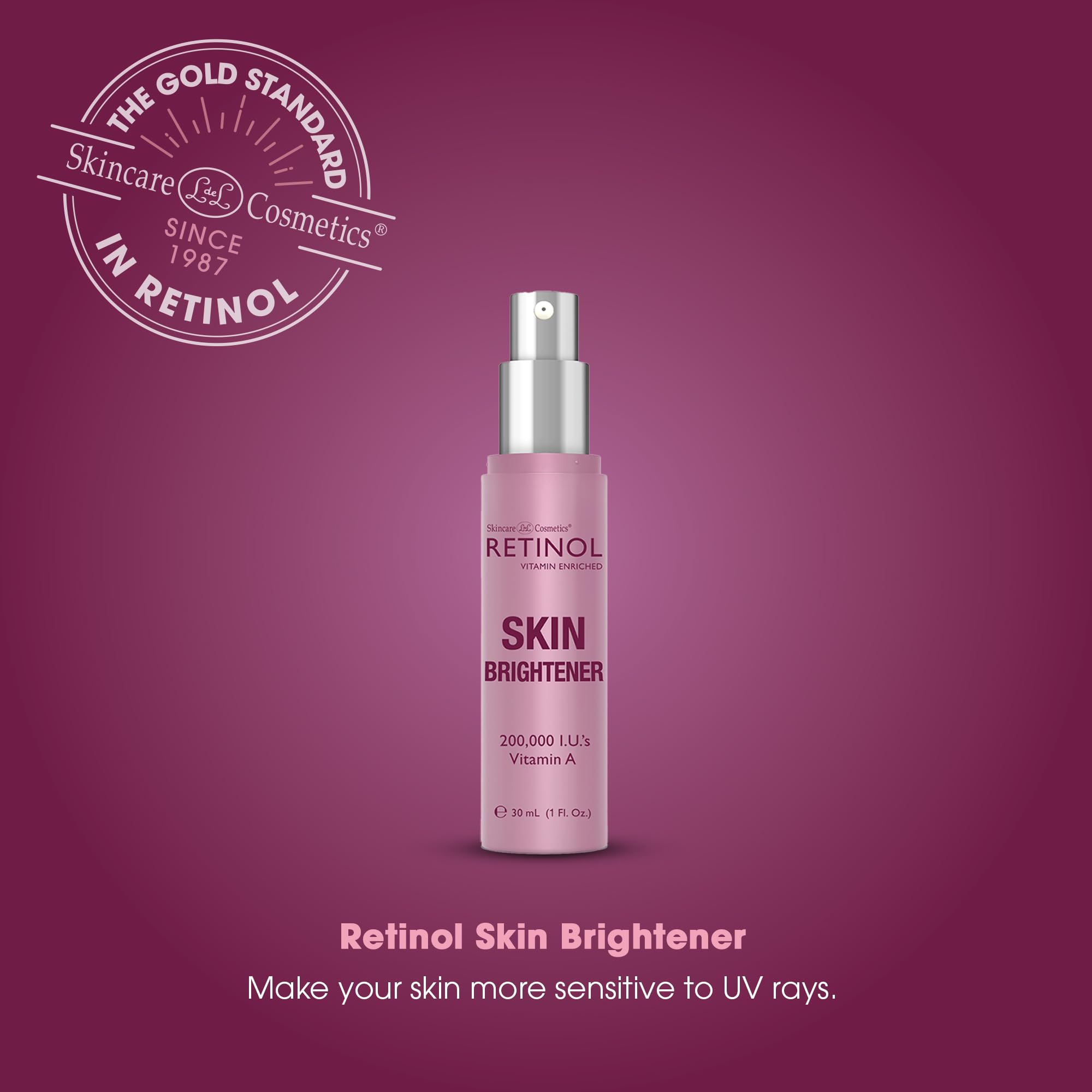 LdeL Retinol Skin Brightener cream spread demonstrates smooth texture for easy nightly use