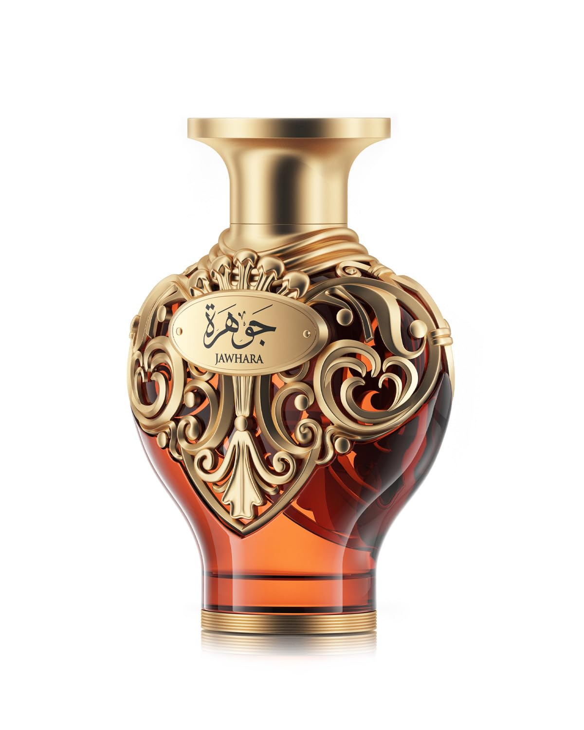 Le Falcone Jawhara EDP bottle with amber reflections and lasting allure.