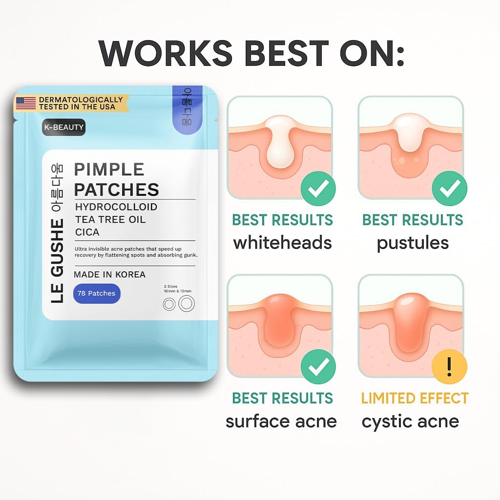 LE GUSHE invisible zit patch on skin blends with makeup