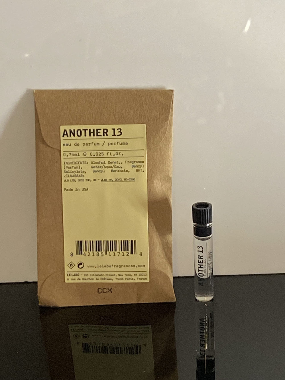 Le Labo AnOther 13 dabber bottle front view, ideal for on-the-go sampling and scent testing.