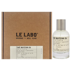 Le Labo The Matcha 26 bottle front showing calming tea aroma for daily wear.