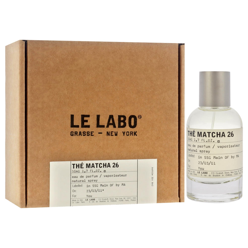 Le Labo The Matcha 26 cap detail emphasizes minimalist design and unisex appeal.