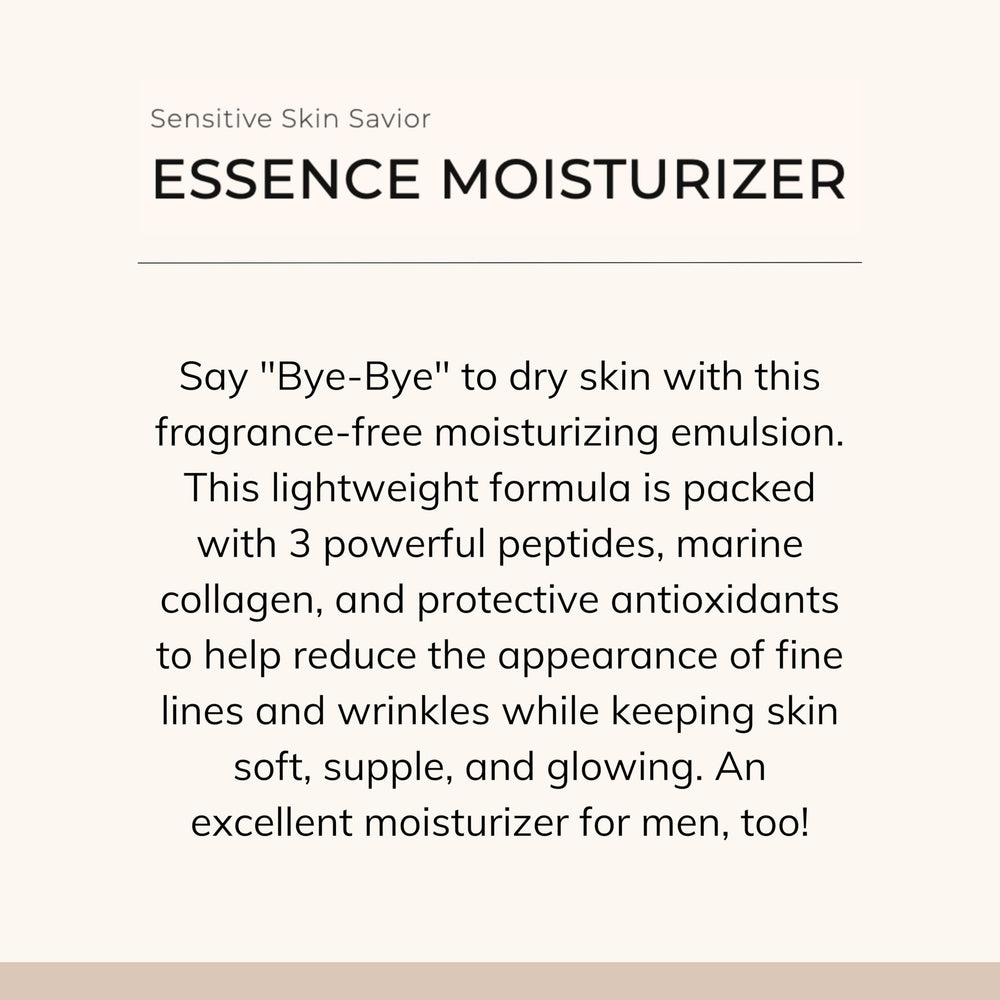 Le Mieux Essence Moisturizer peptide ingredients emphasize potential firming and smoothing.