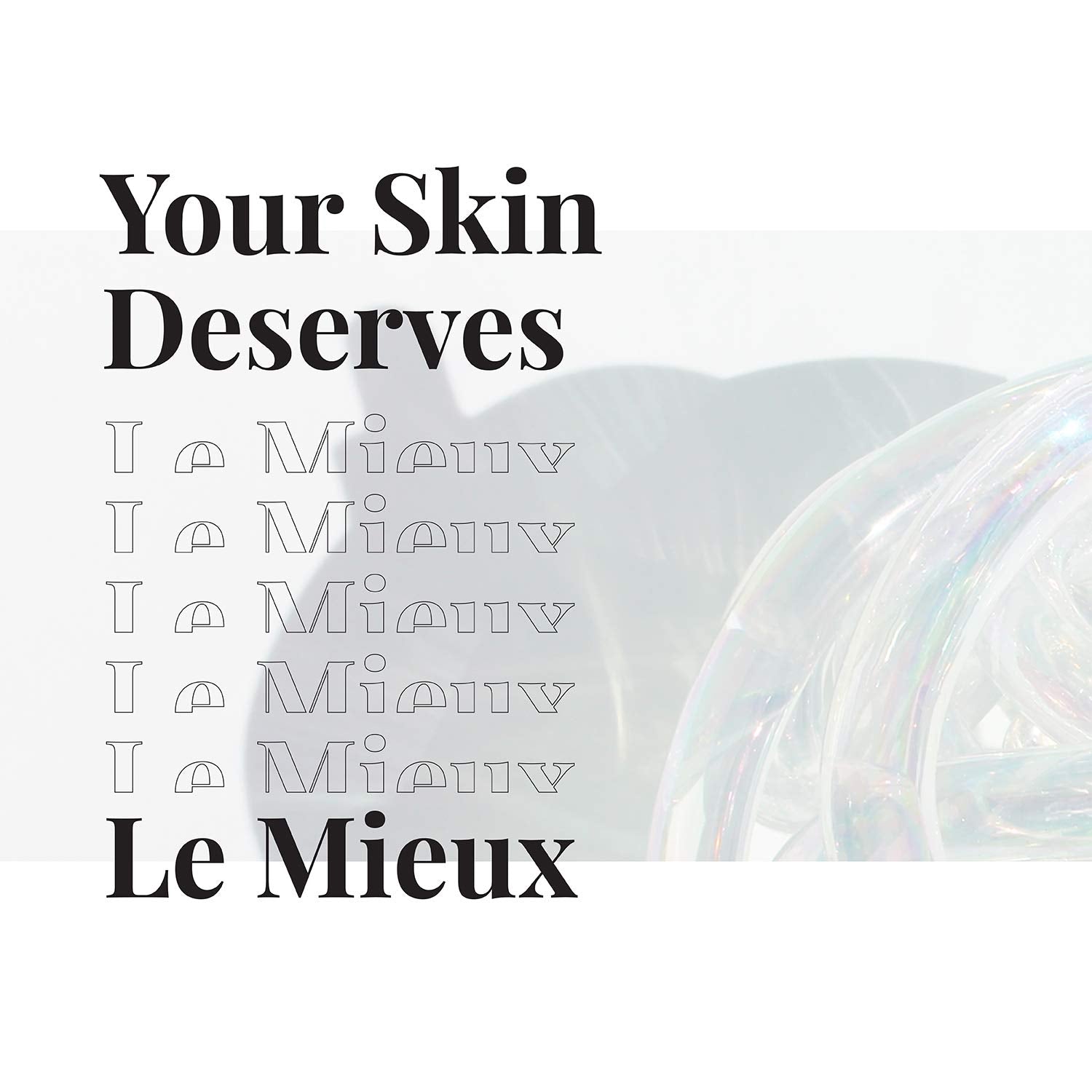 Le Mieux packaging with compact bottle, travel-friendly exfoliation routine