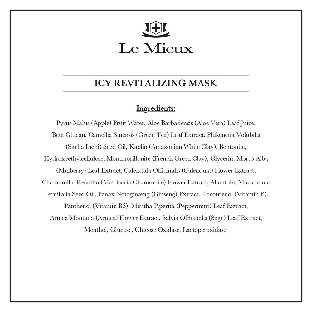 Le Mieux Icy Revitalizing Mask bottle being squeezed for cooling use