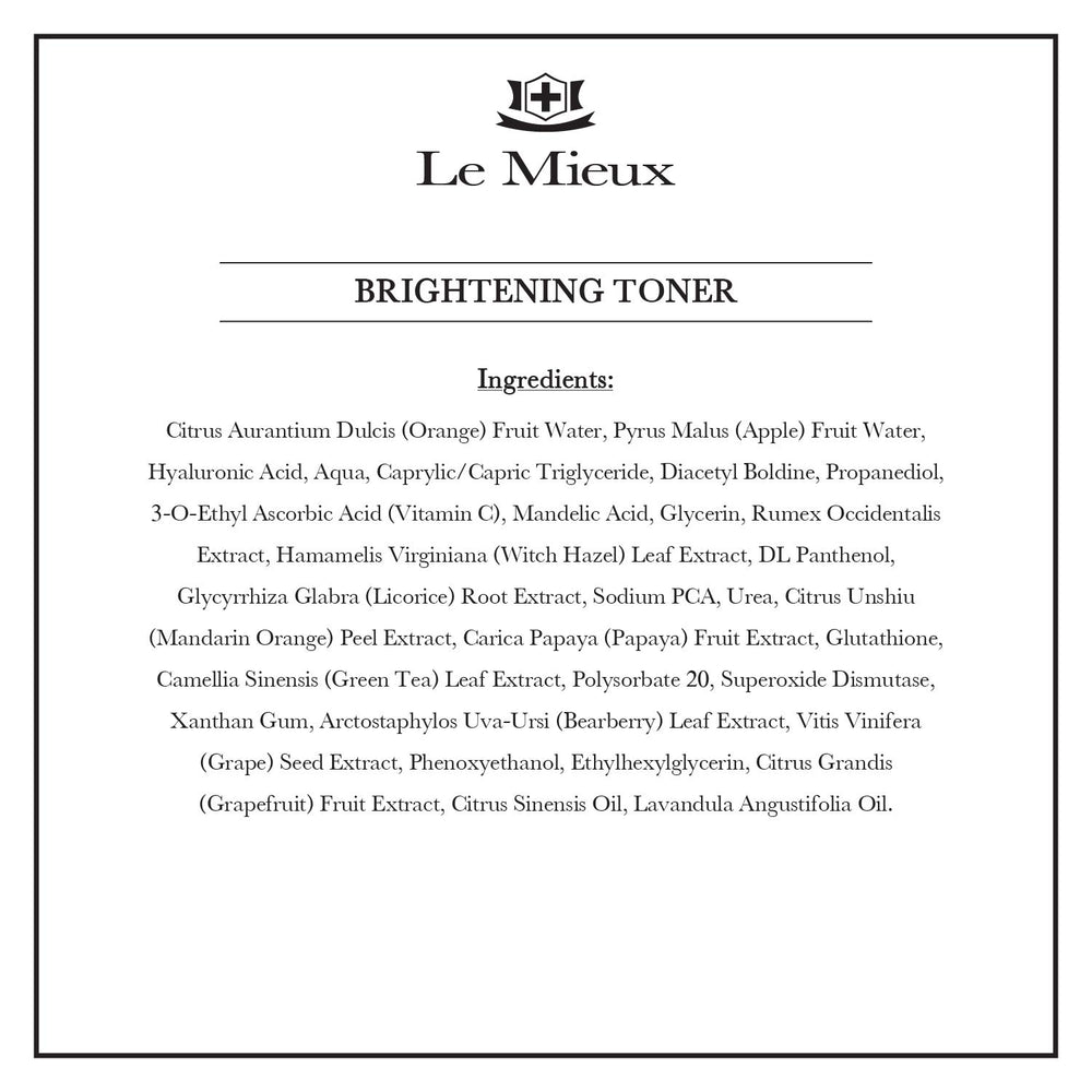 Le Mieux Illuminating Toner ingredients blend for brightening