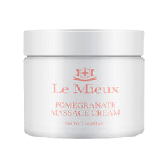 Le Mieux Pomegranate Massage Cream bottle showcases a luxurious, hydrating option for facial care.