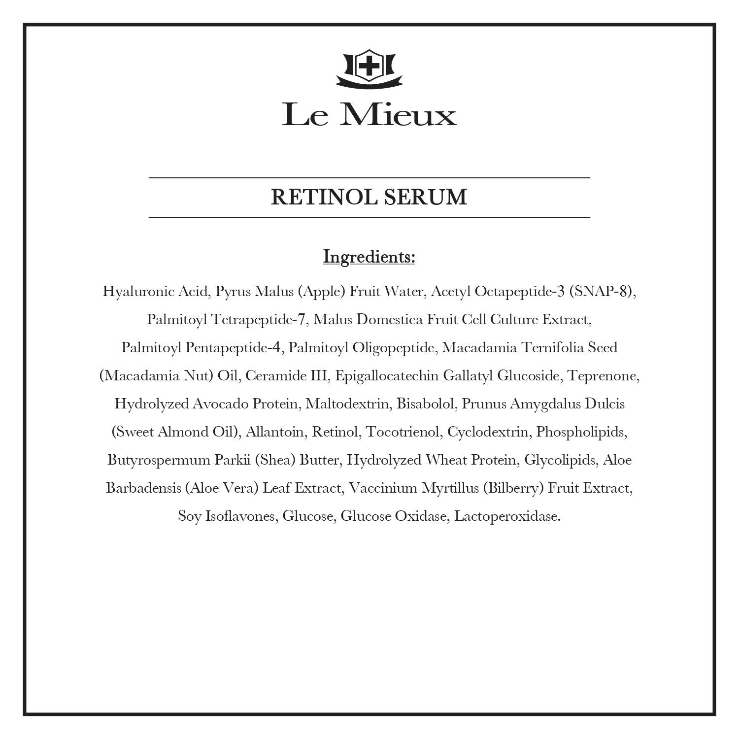 Le Mieux Retinol Serum texture close-up showing rich, overnight hydration formula.