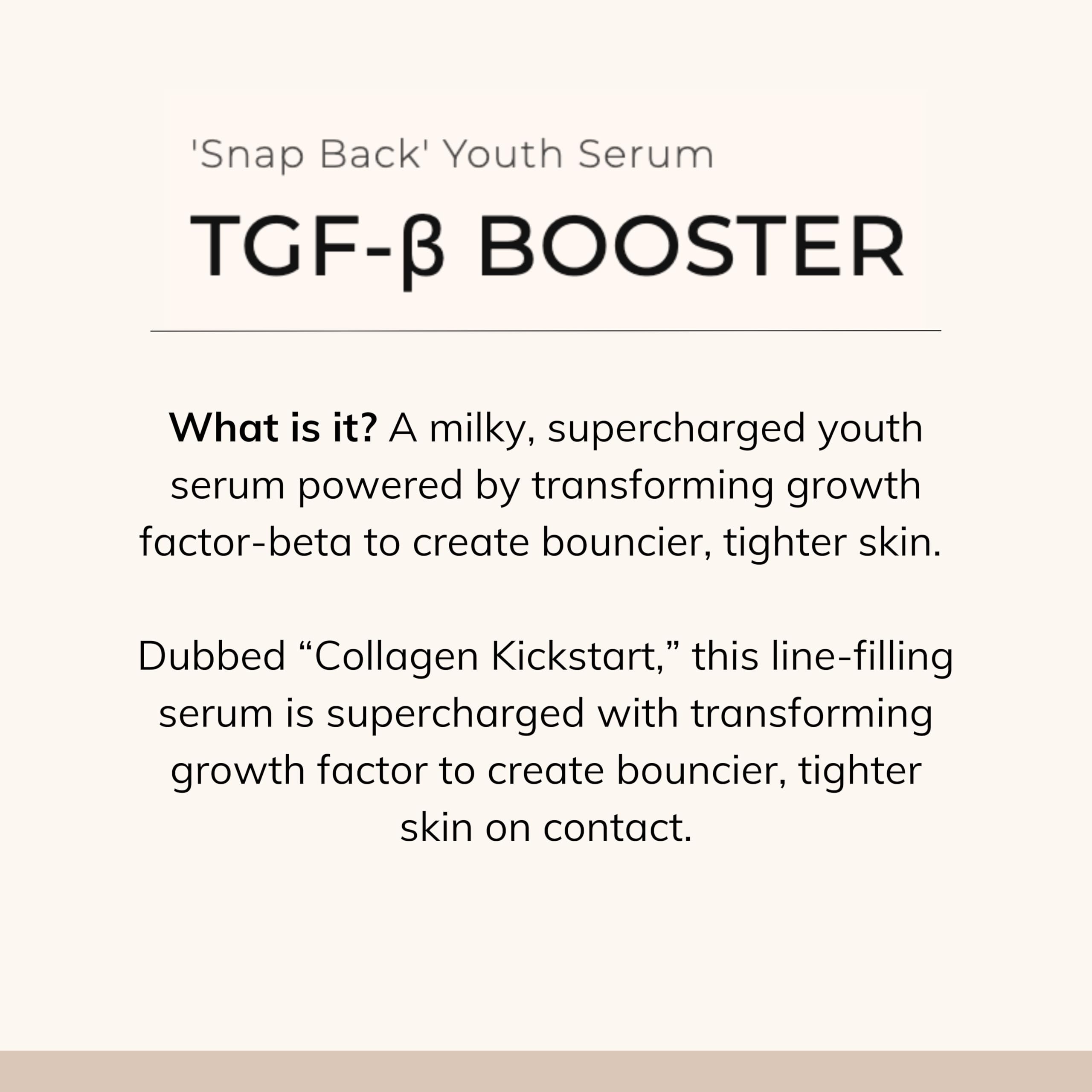 Le Mieux TGF-B Booster peptides-proteins layer with promising firming potential.