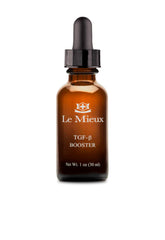 Le Mieux TGF-B Booster serum swirl highlights silky, hydrating texture.