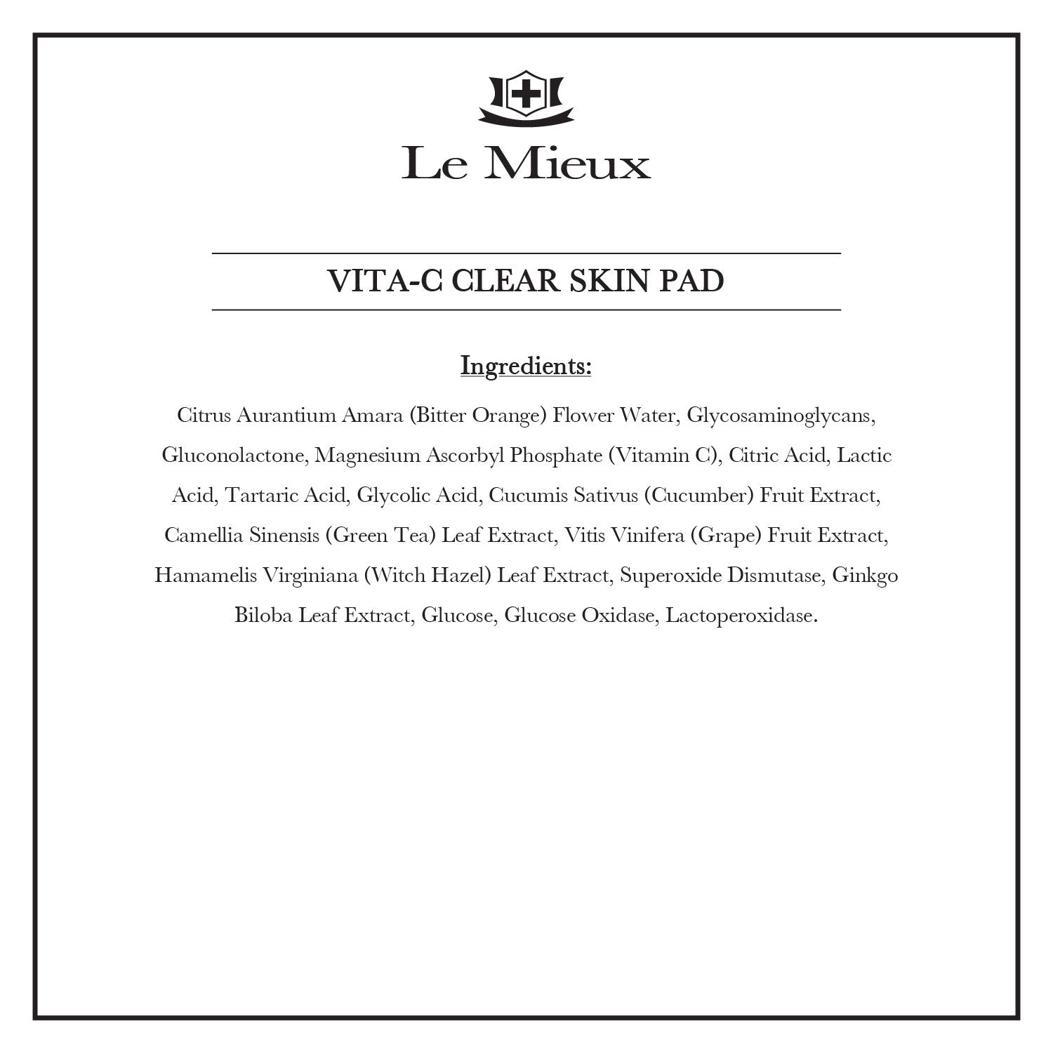 Le Mieux Vita-C Clear Skin Pad soaked pad ready for fast exfoliation.