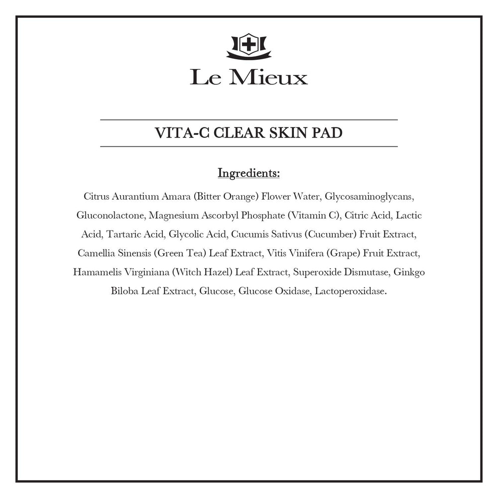 Le Mieux Vita-C Clear Skin Pad soaked pad ready for fast exfoliation.
