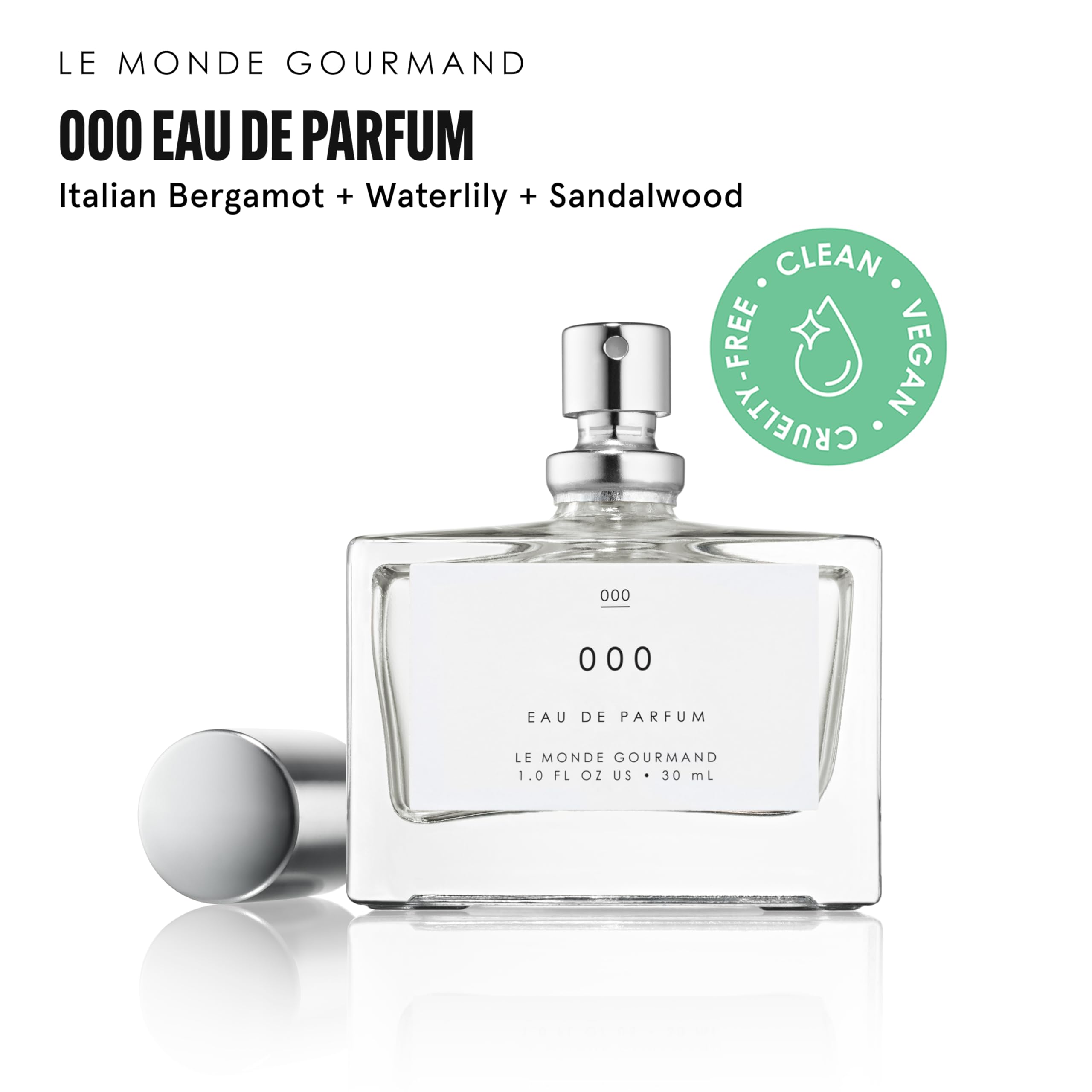 Le Monde Gourmand 000 spray near notes illustration highlights sandalwood and bergamot