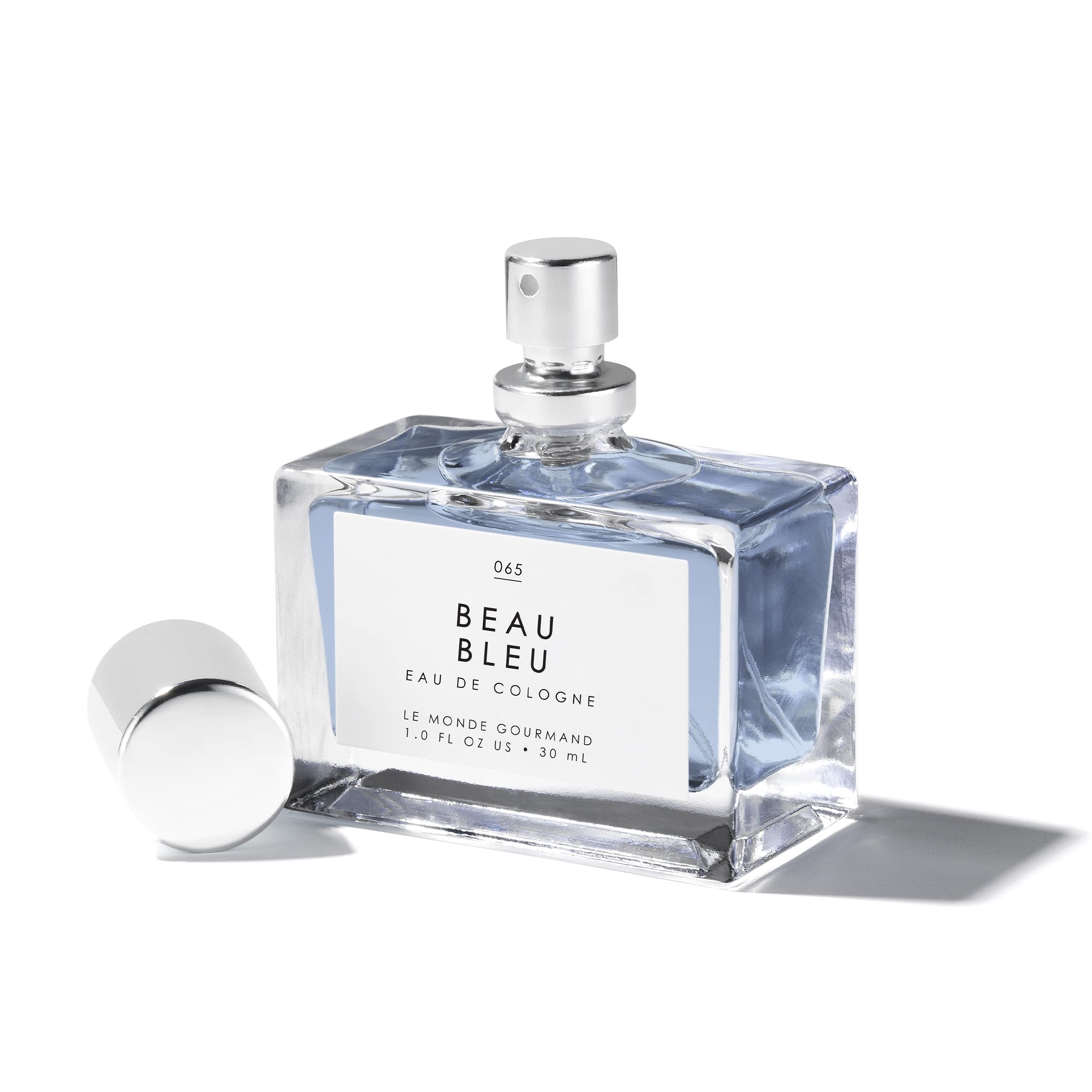 Beau Bleu bottle back view showing sleek packaging and luxury feel