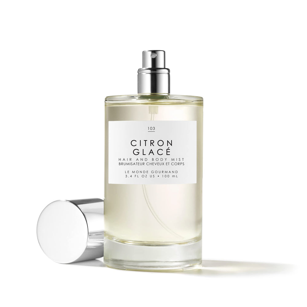 Le Monde Gourmand Citron Glacé spray on hair delivers a light citrus aroma.