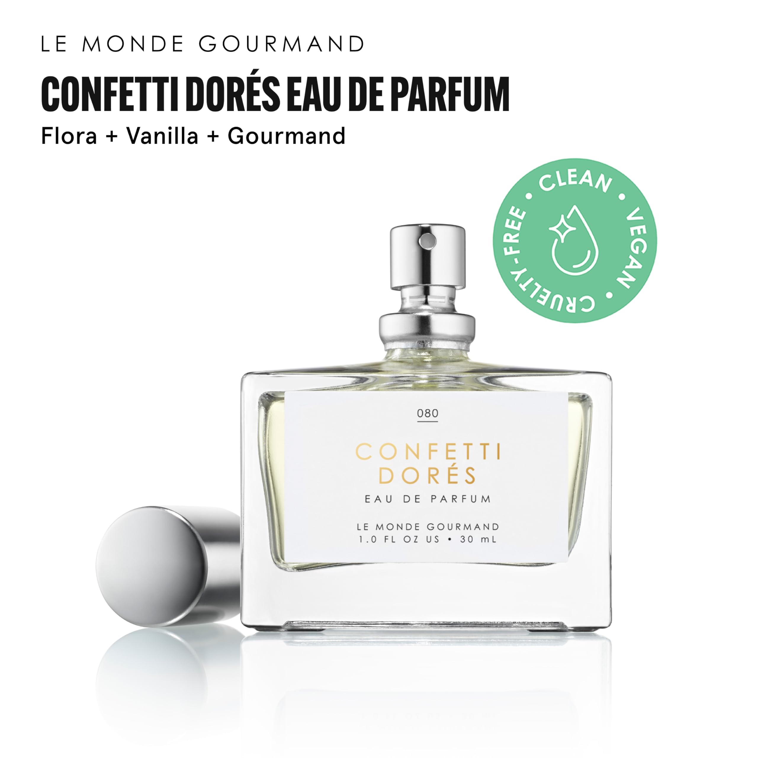 Le Monde Gourmand Confetti Dorés golden hazelnut note—adds warmth and depth