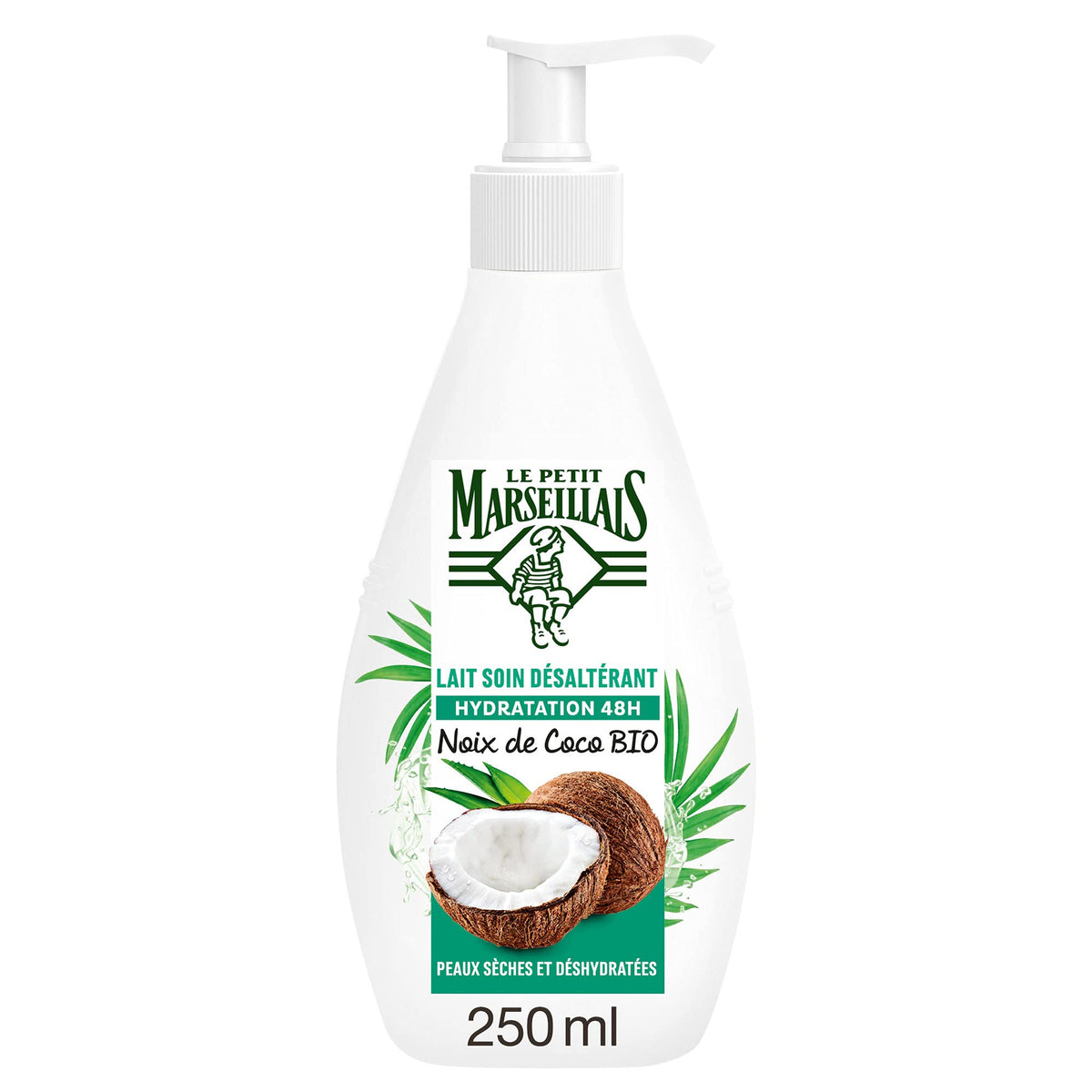 Le Petit Marseillais Coconut Body Milk pump bottle provides fast-absorbing hydration.