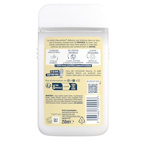 Le Petit Marseillais Extra Soft Milk Shower Cream creamy-lather — Provencal-inspired pampering for soft skin.