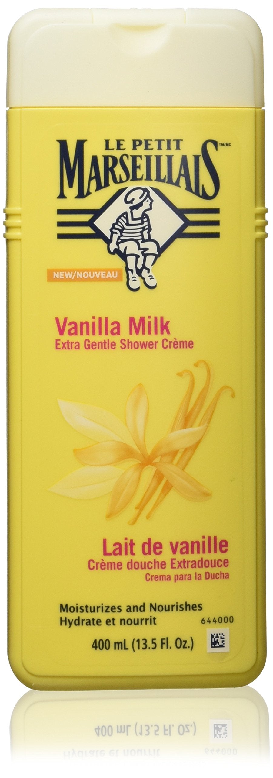Le Petit Marseillais Vanilla Milk Shower Creme bottle with creamy lather for daily cleansing.
