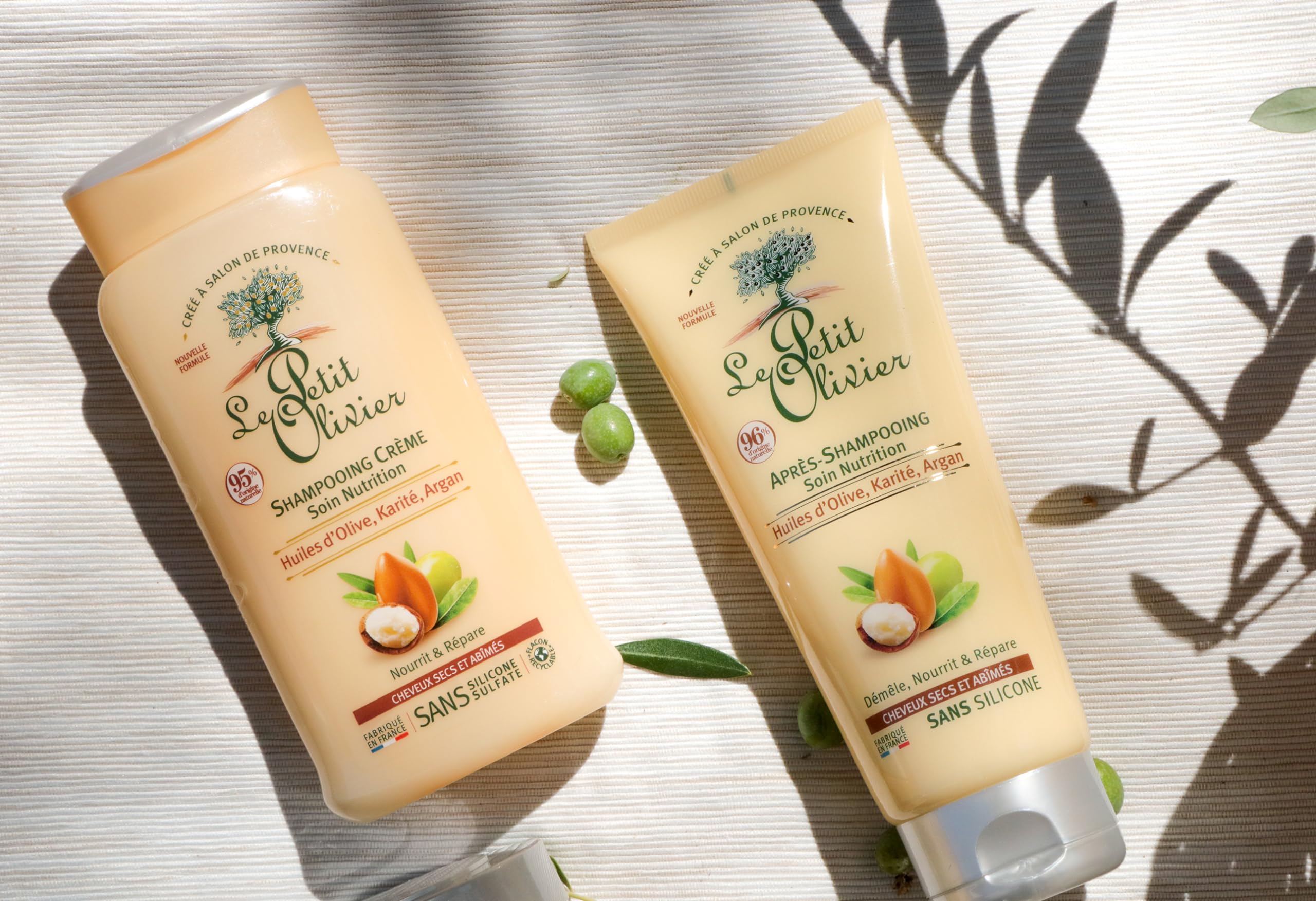 Dry-hair care labeling on Le Petit Olivier Nutrition Cream Shampoo