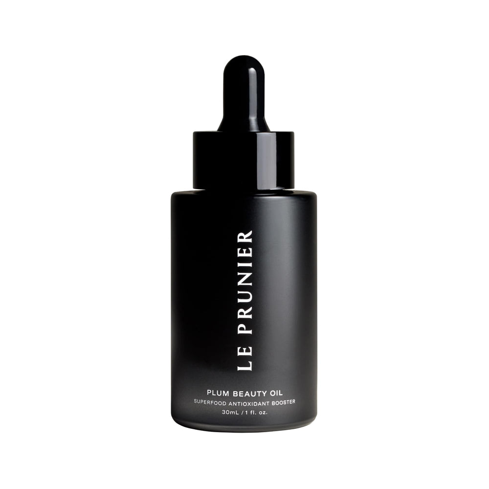 Le Prunier Plum Beauty Oil bottle shows luxurious, lightweight hydration for daily glow