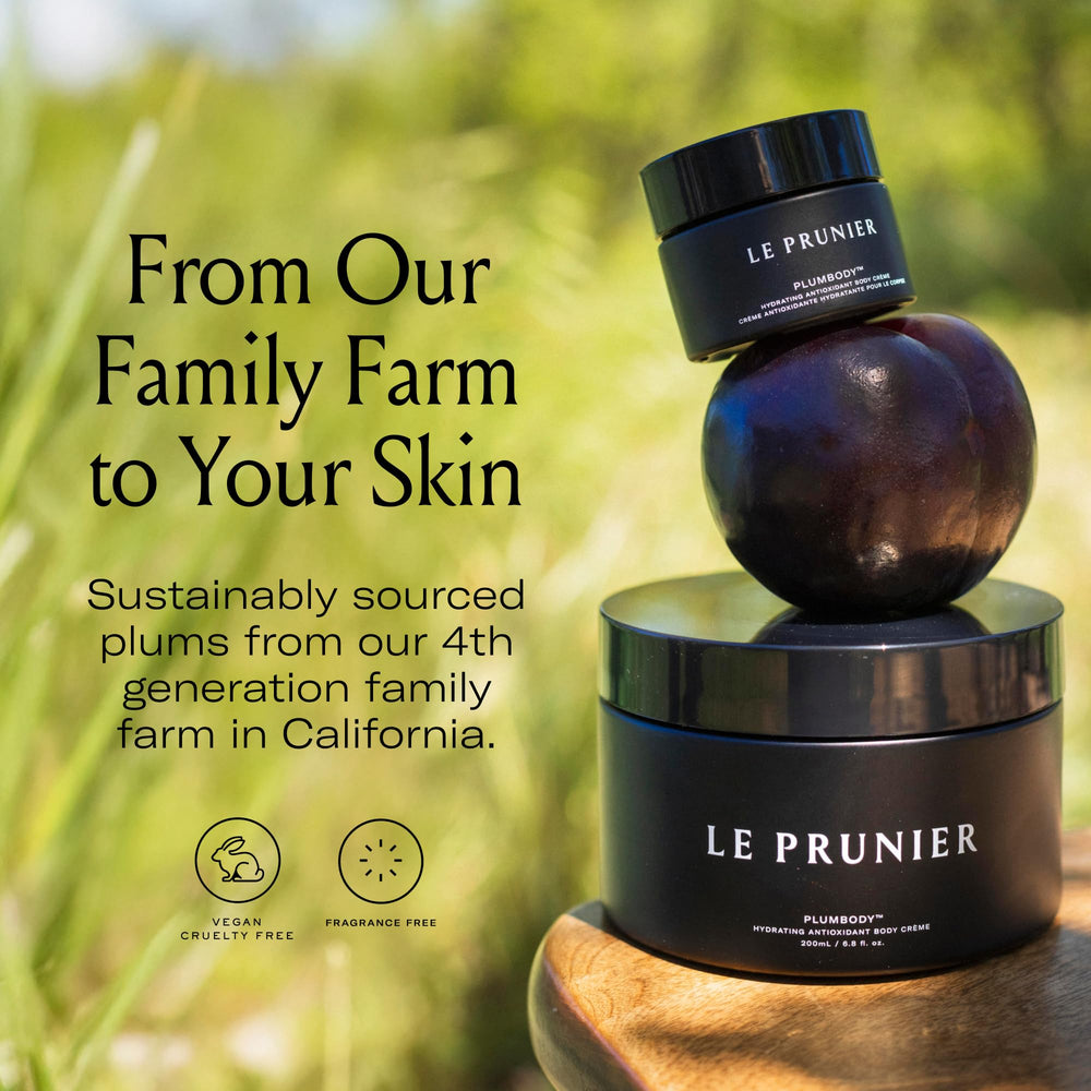 Le Prunier Plumbody packaging 6.8 oz bottle emphasizes premium care.