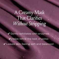 Le Prunier Plumtox clarifying mask jar close-up shows premium, hydrating formula