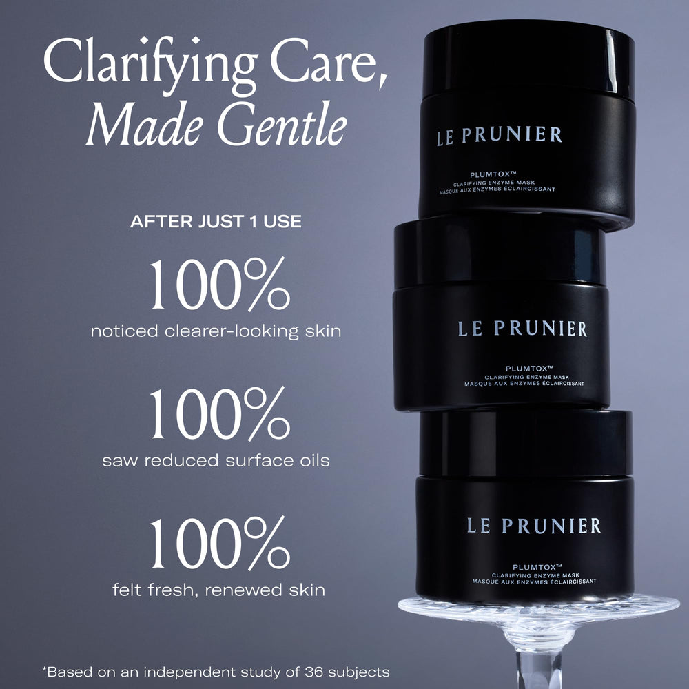Side view of Plumtox clarifying mask shows even application