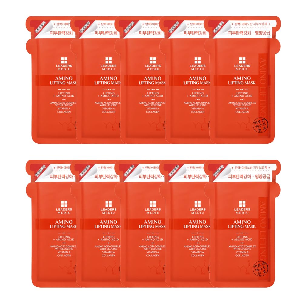 Leaders Insolution Mediu Amino Firming Mask pack close-up for enhanced elasticity.