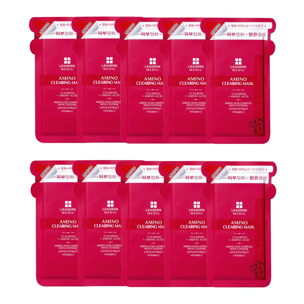 Leaders Mediu Amino Brightening Sheet Mask brightens and evens skin tone.