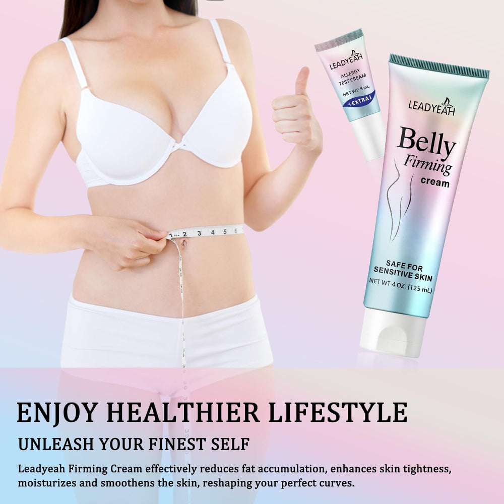 Leadyeah B Flat Belly Firming Cream swirl demonstrates creamy consistency.