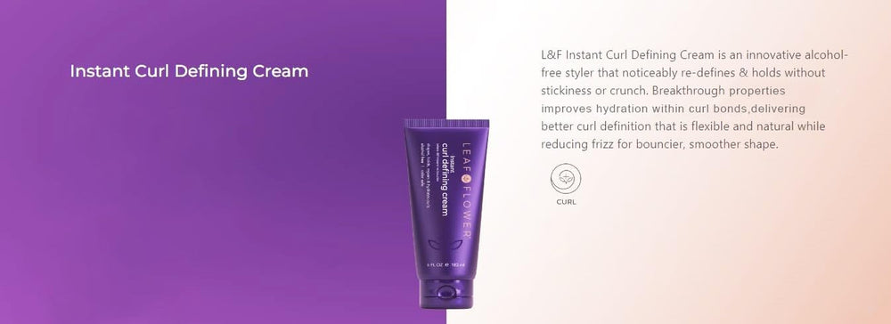 Leaf & Flower Instant Curl Defining Cream on hair waves demonstrates soft, flexible control