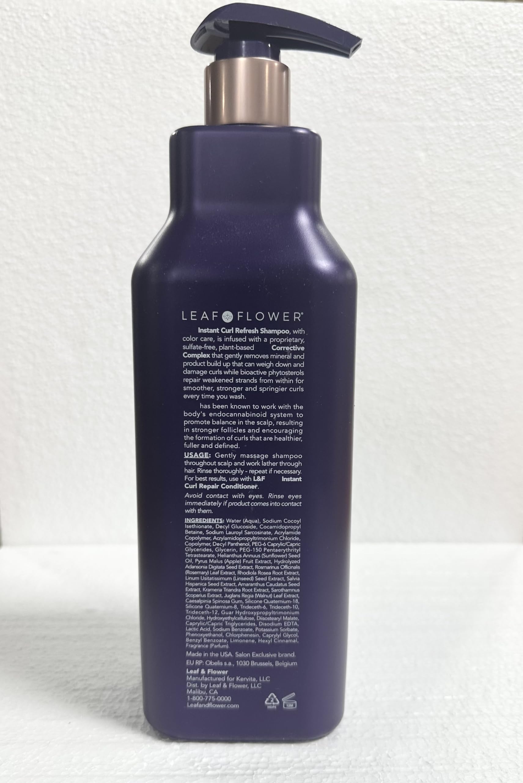 Leaf & Flower shelf-ready packaging shot, highlighting the 33.6 oz duo for extended use.