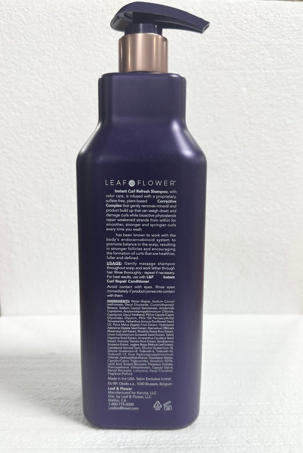 Leaf & Flower shelf-ready packaging shot, highlighting the 33.6 oz duo for extended use.