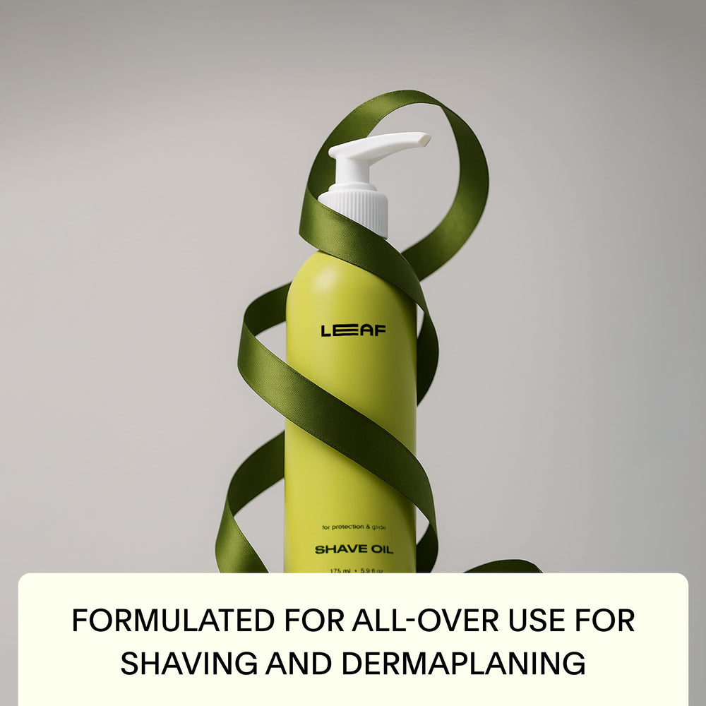 Leaf Shave Glow Box Prism finish adds a modern aesthetic to your routine