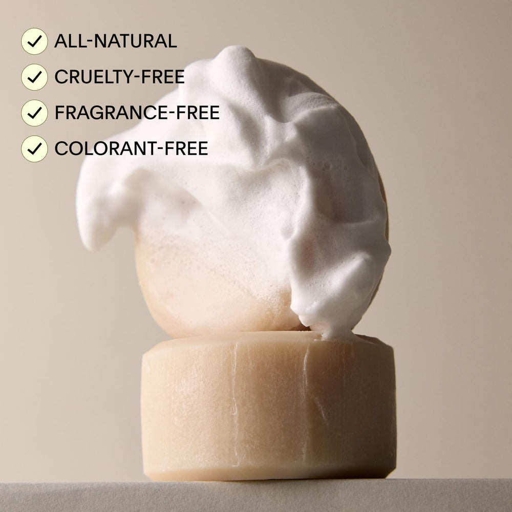 Leaf Shave soap bar with bowl and brush demonstrating rich lather