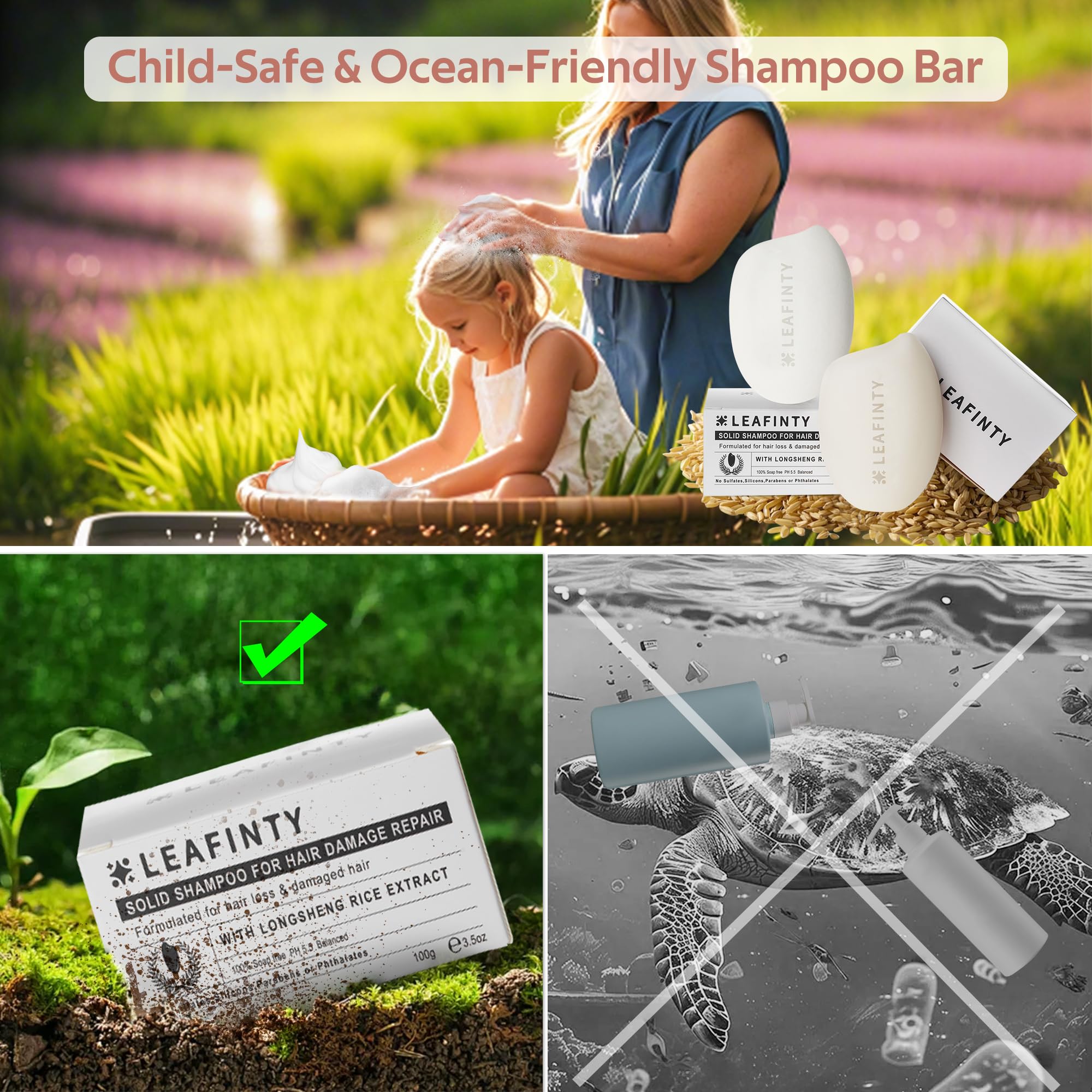 Leafinty rice water bar ingredients highlight Batana oil