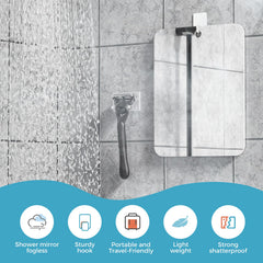 LeaOcaao shower mirror measures 6.7 by 5.5 inches for precise grooming