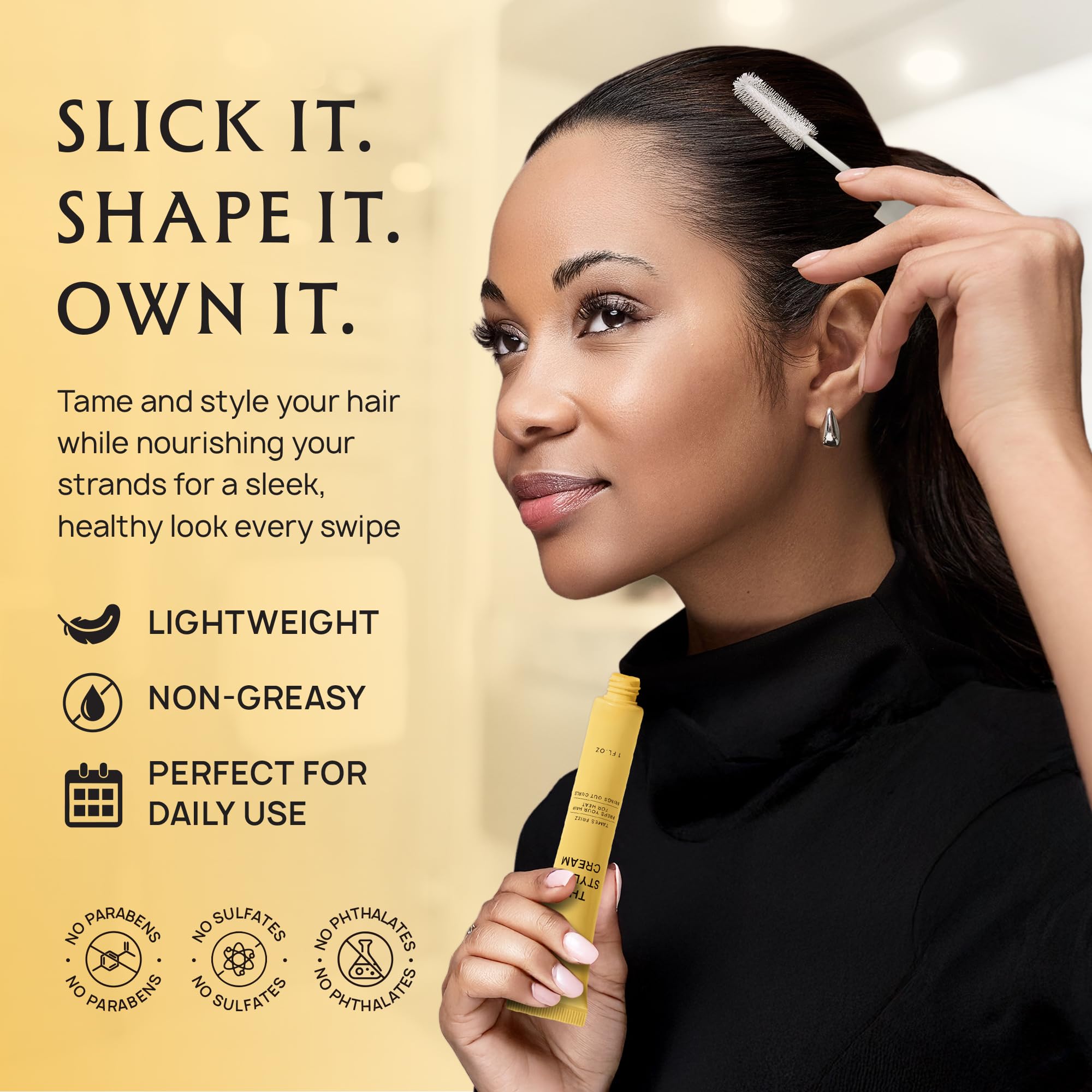 Lebanta Fly Away Stick highlights aloe vera and coconut oil for hydrated shine.