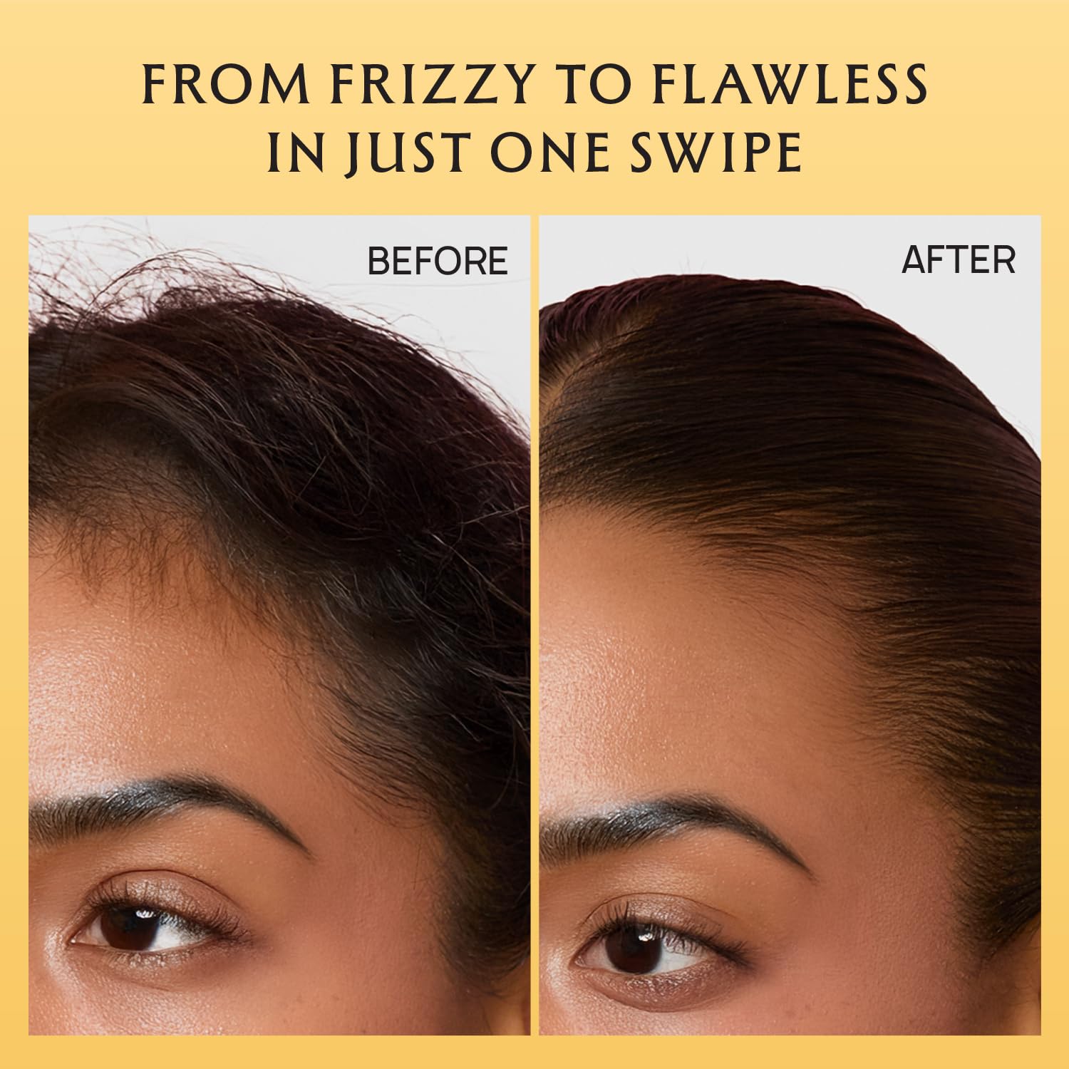 Lebanta Fly Away Stick in use highlights precise taming for baby hairs.