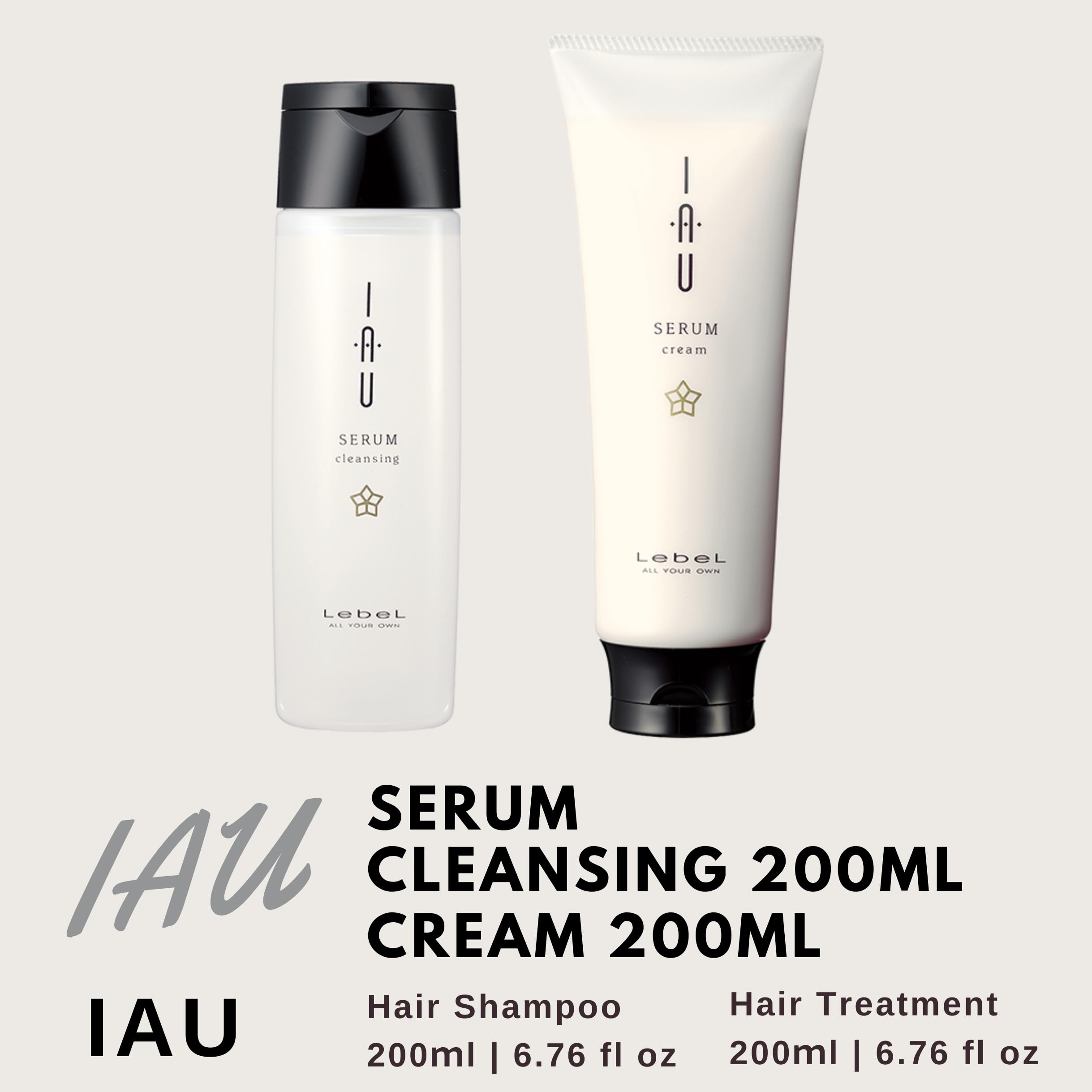 Lebel IAU Serum Cream 200ml jar illustrating lightweight moisture and conditioning