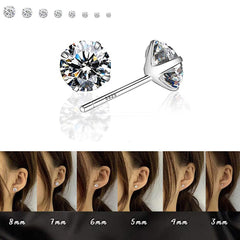 LECIEL sterling silver cubic zirconia studs 6-8mm versatile looks and sizes