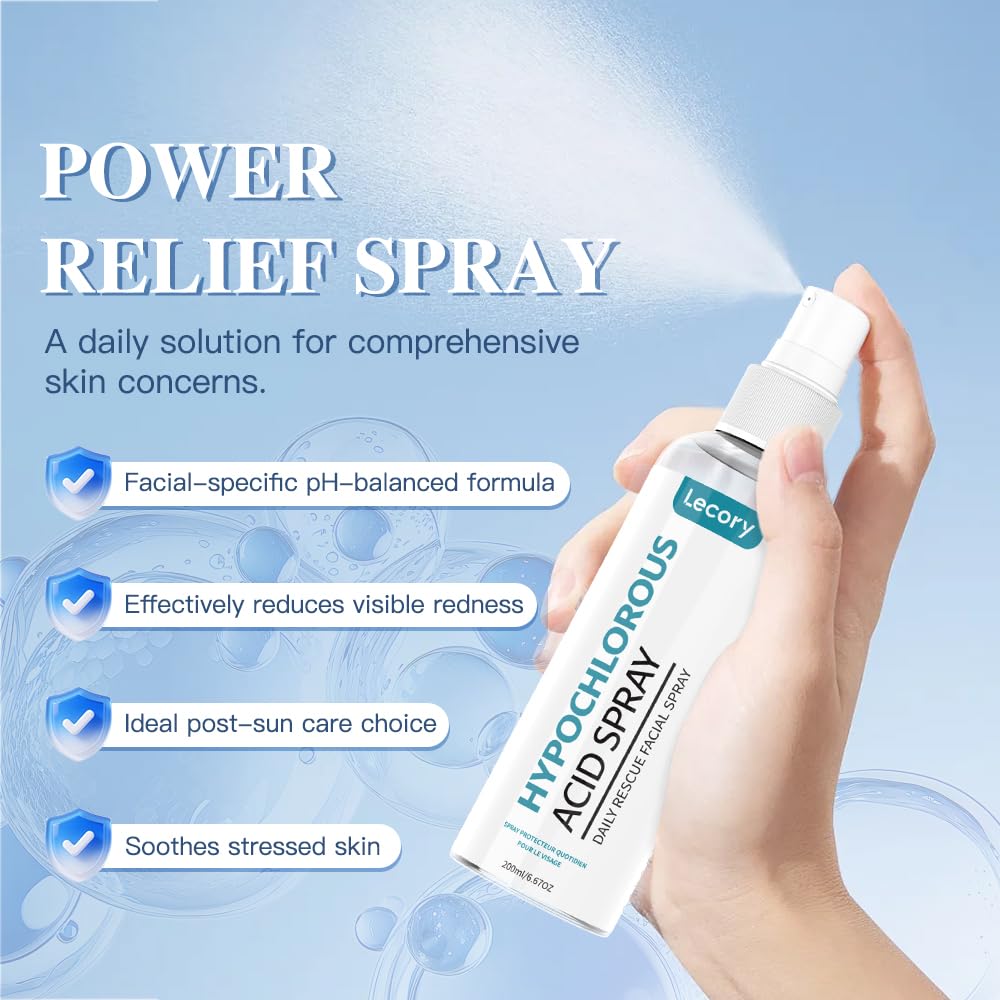 Lecory Hypochlorous Acid Spray targets acne blemishes for soothing support